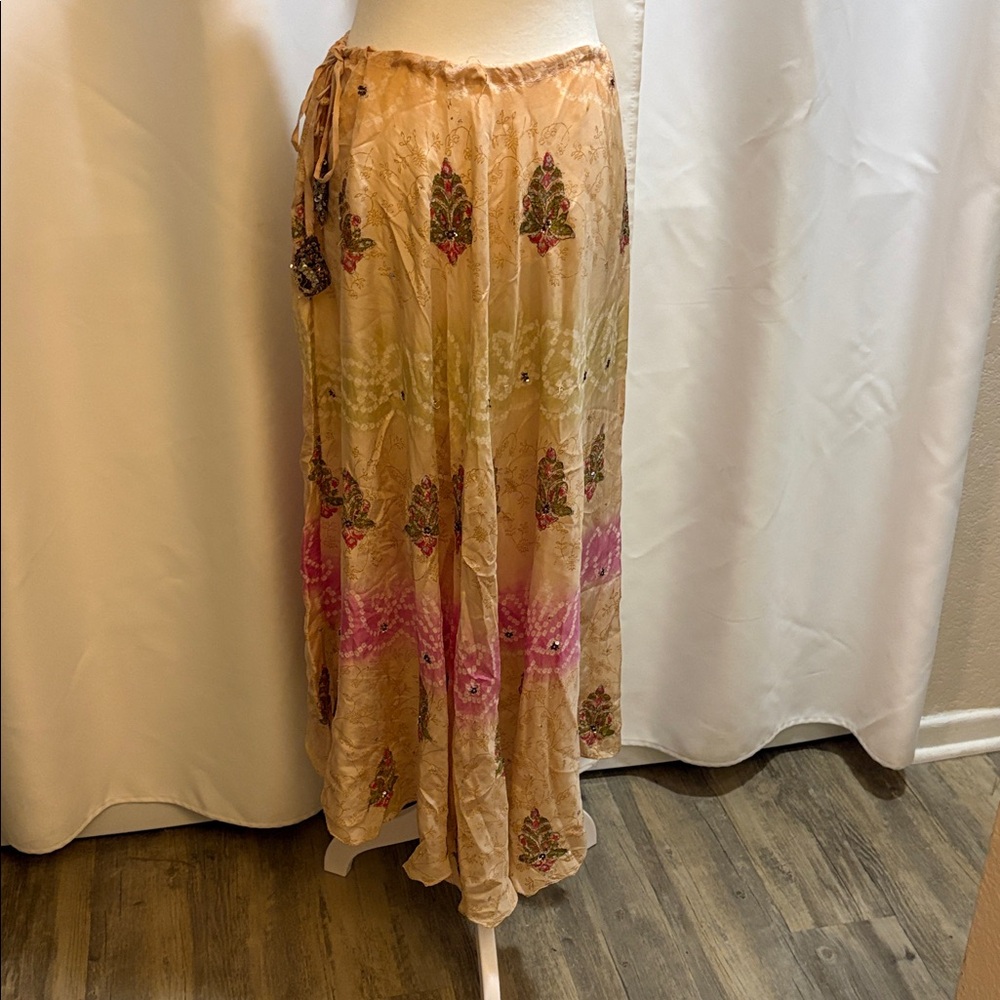BOHEMIAN HIPPY SKIRT Sequin Tassels, tiny ‘pearl’ inlaid, draw string waist